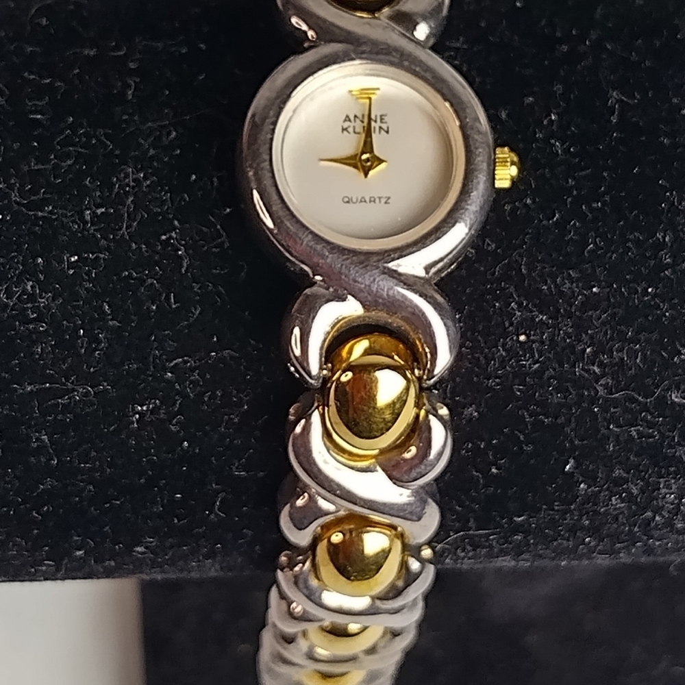 vtg anne klein womens Silver And Gold Tone Watch 1990 Designer Fashion Style